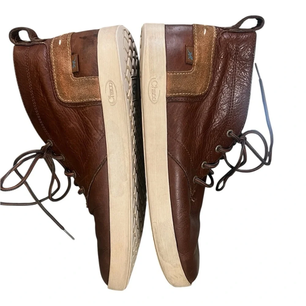 Chaco Davis brown mid leather chukka boots lace up outdoor